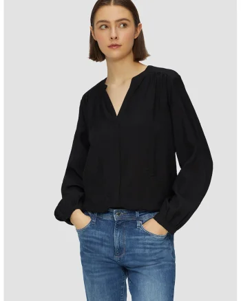 Bluza cu decolteu in V, Negru