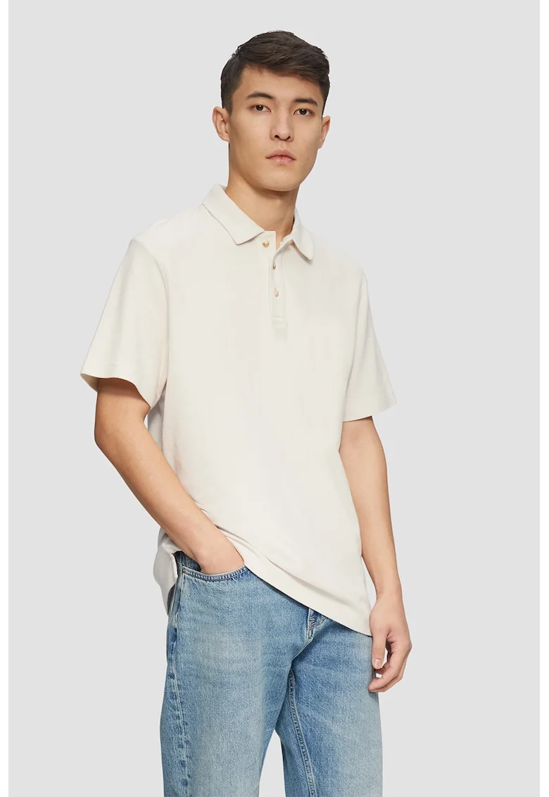 Tricou polo lejer, Alb murdar