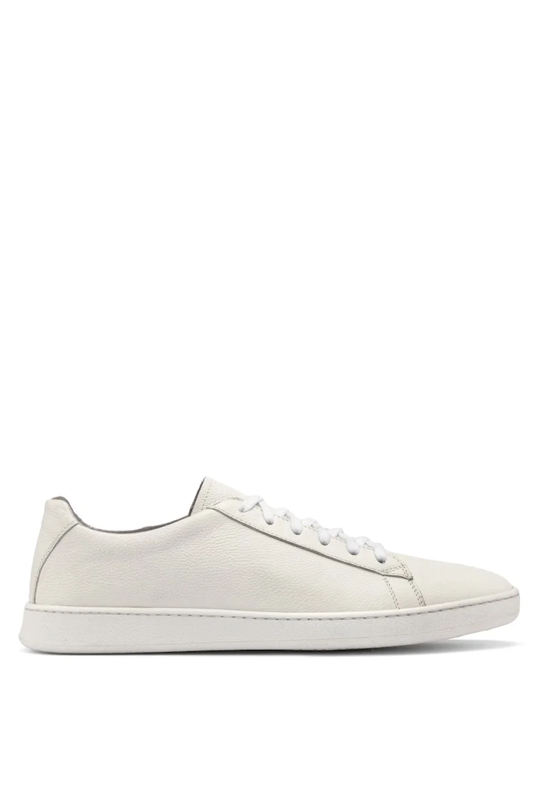 Pantofi din piele cu model uni, Alb