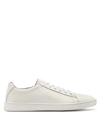 Pantofi din piele cu model uni, Alb