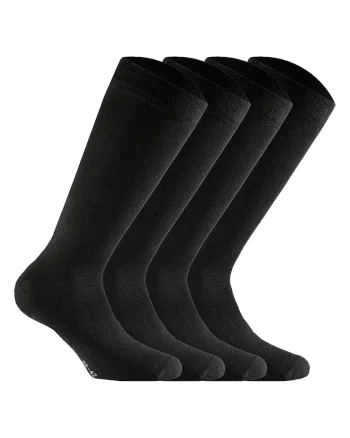 Set de sosete lungi unisex din amestec de bumbac - 4 perechi, Negru