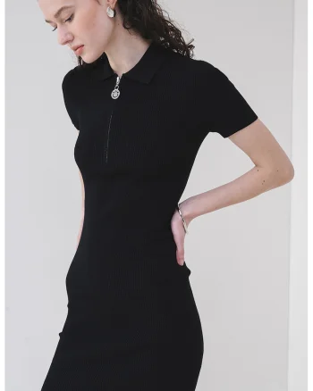 Rochie polo cambrata Sholeri, Negru