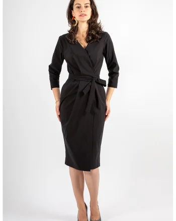 Rochie midi petrecuta Nora, Negru