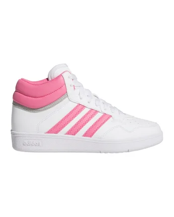 Pantofi sport mid-high de piele ecologica Hoops 4.0, Alb/Roz pastel