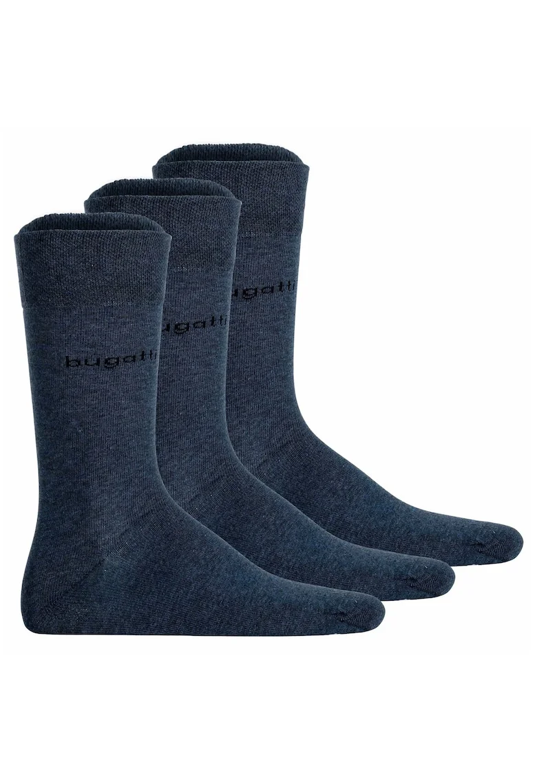 Set de sosete lungi cu detalii logo - 3 perechi, Albastru