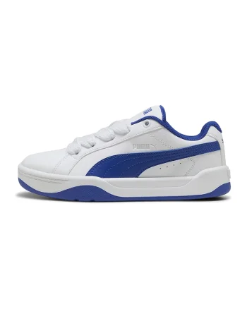 Pantofi sport Easy Jr de piele ecologica cu sireturi, Alb/Albastru royal
