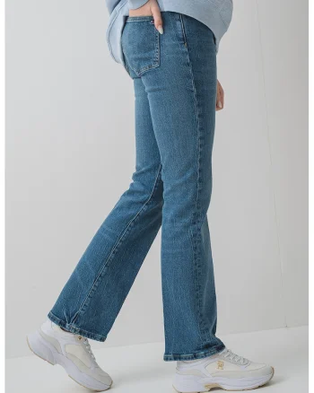 Blugi bootcut cu 5 buzunare, Albastru