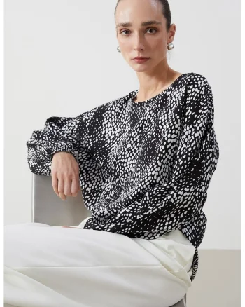 Bluza lejera, Negru stins/Alb optic