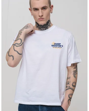Tricou cu imprimeu text, Alb