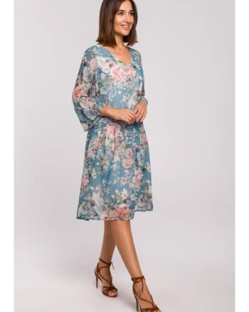 Rochie din sifon cu talie coborata - model 4