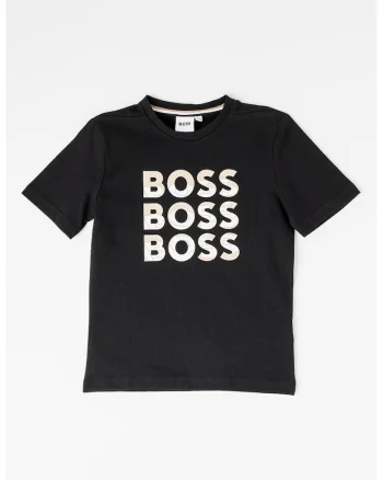 Tricou lejer din bumbac cu logo, Negru