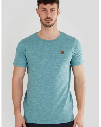Tricou din amestec de bumbac cu decolteu rotund Jaggy, Verde persan