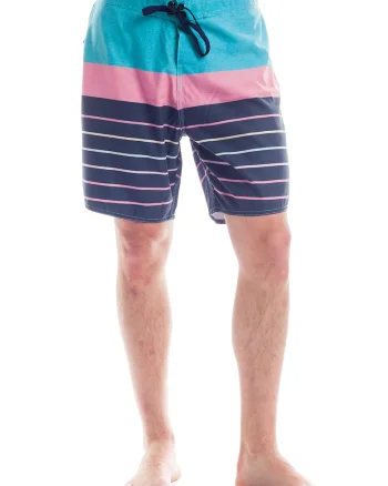 Pantaloni scurti de baie cu design colorblock Lano, Albastru/Rozsddf, Roz/Albastru