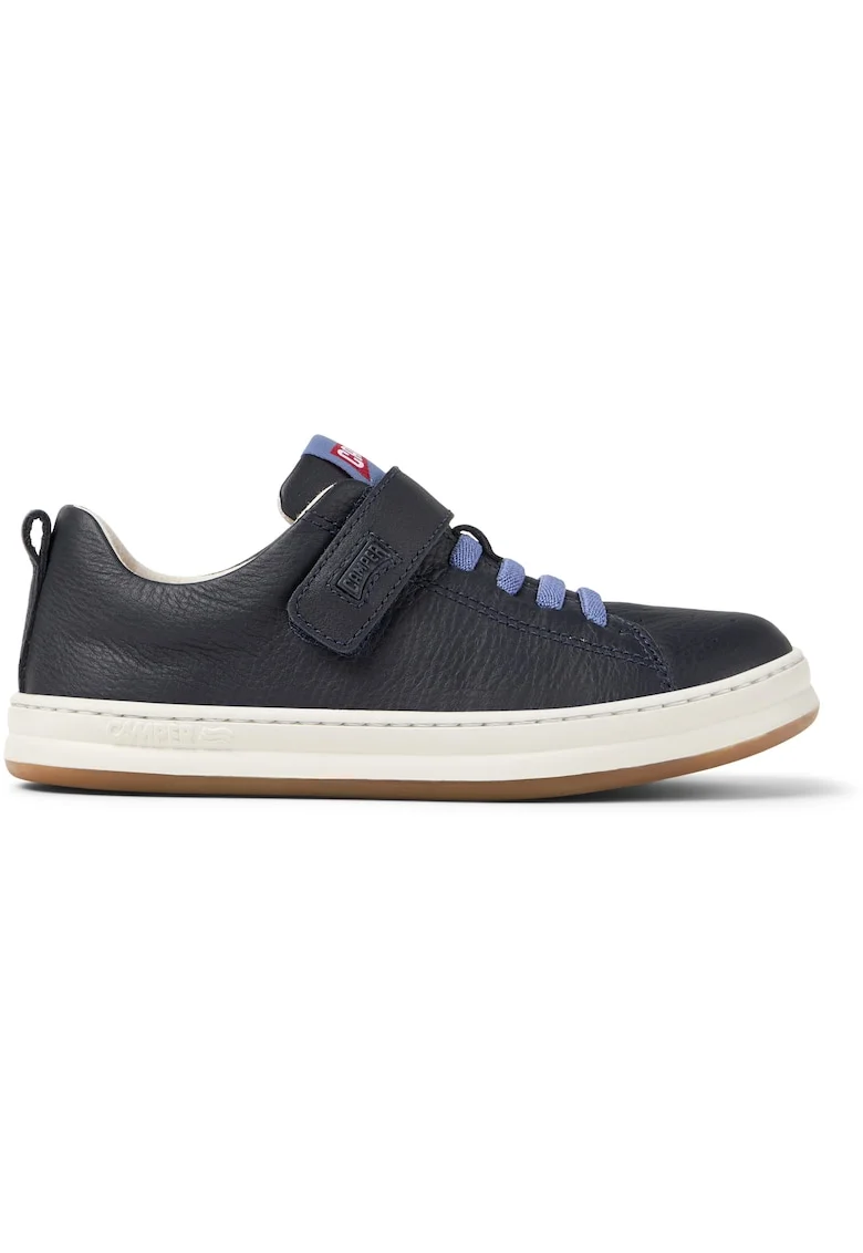 Pantofi sport Runner Four de piele cu sireturi elastice, Albastru marin