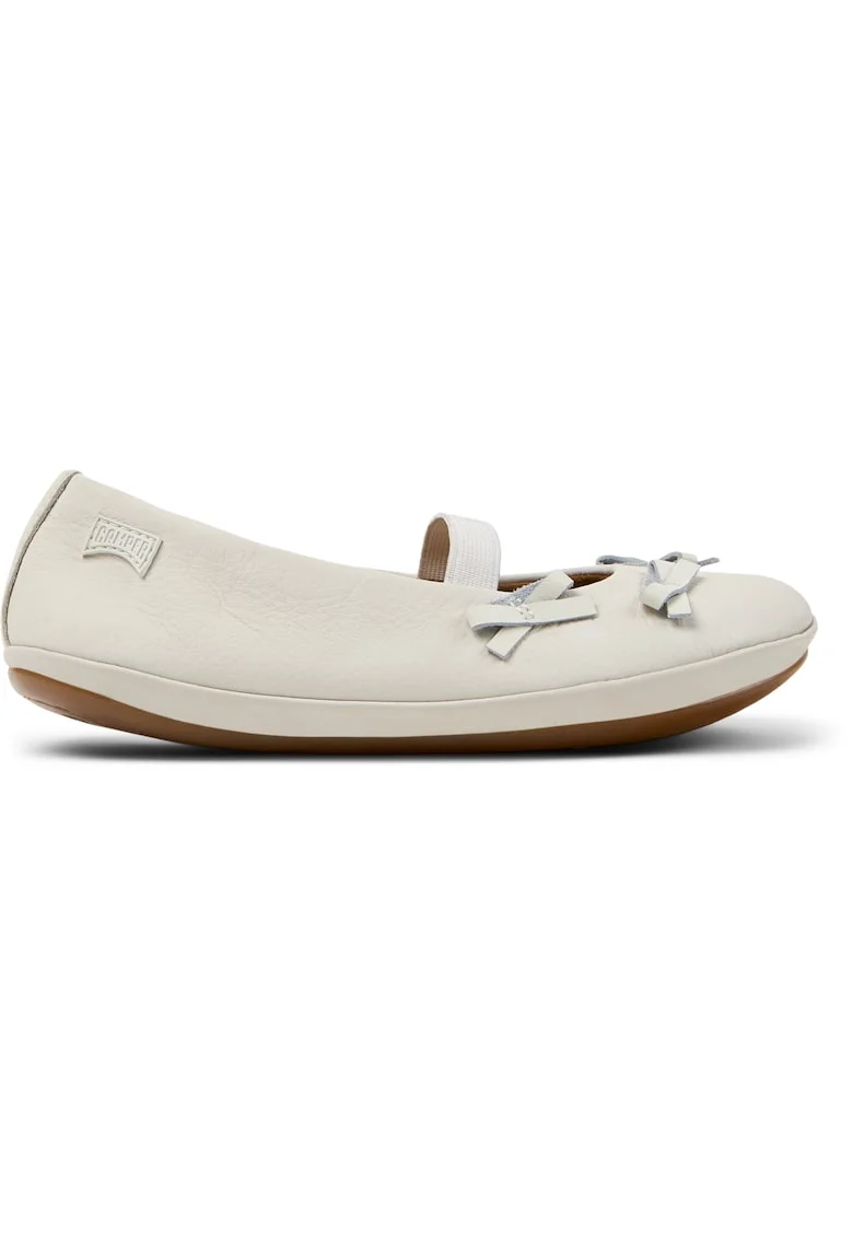 Balerini de piele Right Twins, Alb