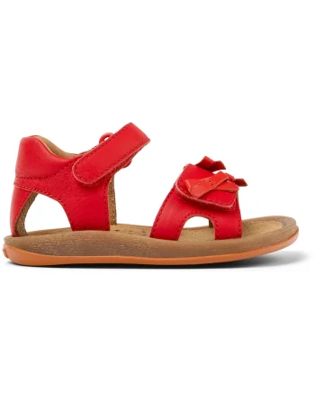 Sandale de piele cu velcro Bicho Twins, Rosu