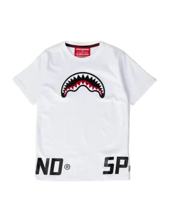 Tricou cu decolteu la baza gatului si imprimeu, Rosu/Alb/Negru
