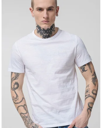 Tricou uni din bumbac, Alb