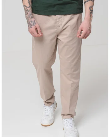 Pantaloni uni cu talie medie, Maro nisip