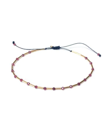 Bratara ajustabila din aur filat de 14K/20, Auriu/Violet