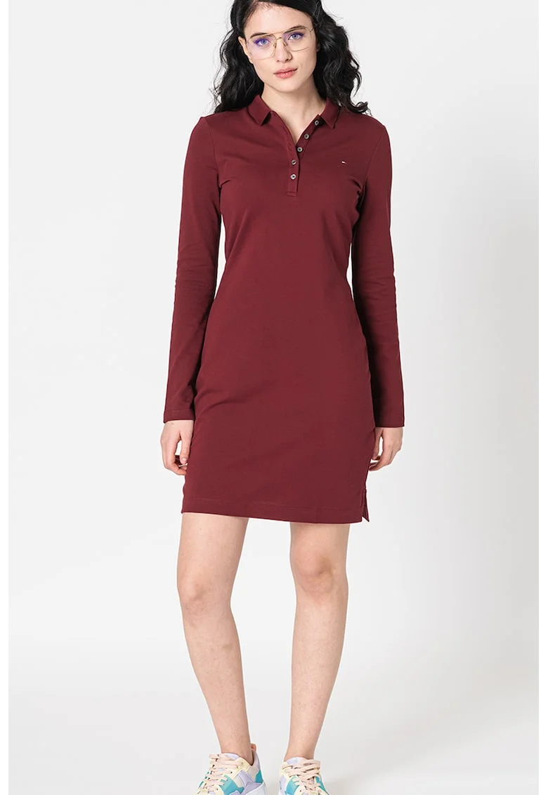 Rochie mini cu logo discret, Visiniu