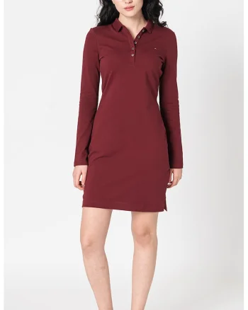 Rochie mini cu logo discret, Visiniu