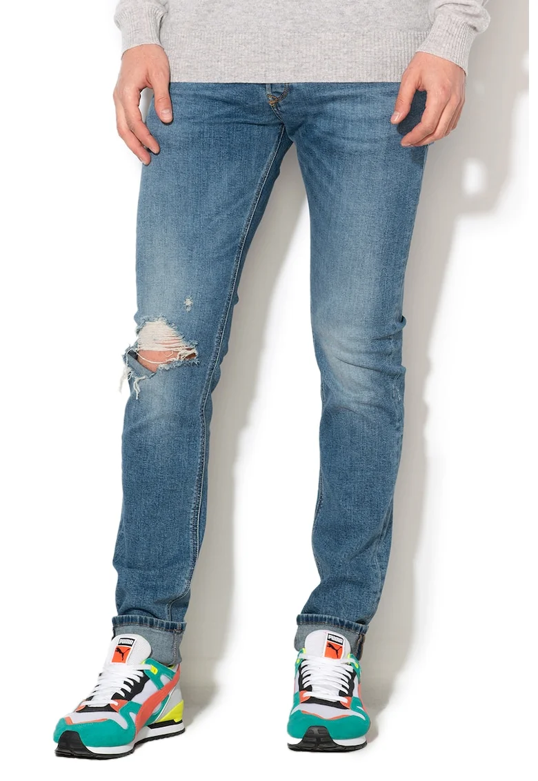Blugi skinny slim fit Sleenker, Albastru