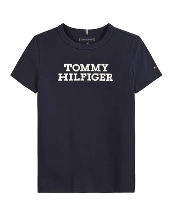 Tricou de bumbac organic cu imprimeu logo, Bleumarin