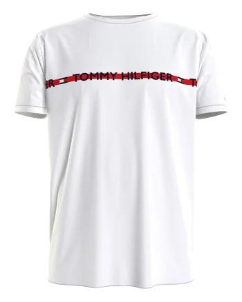 Tricou de casa, din amestec de lyocell si bumbac, Rosu inchis/Alb murdar/Bleumarin