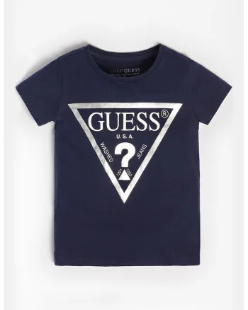 Tricou de bumbac cu imprimeu logo, Argintiu/Bleumarin