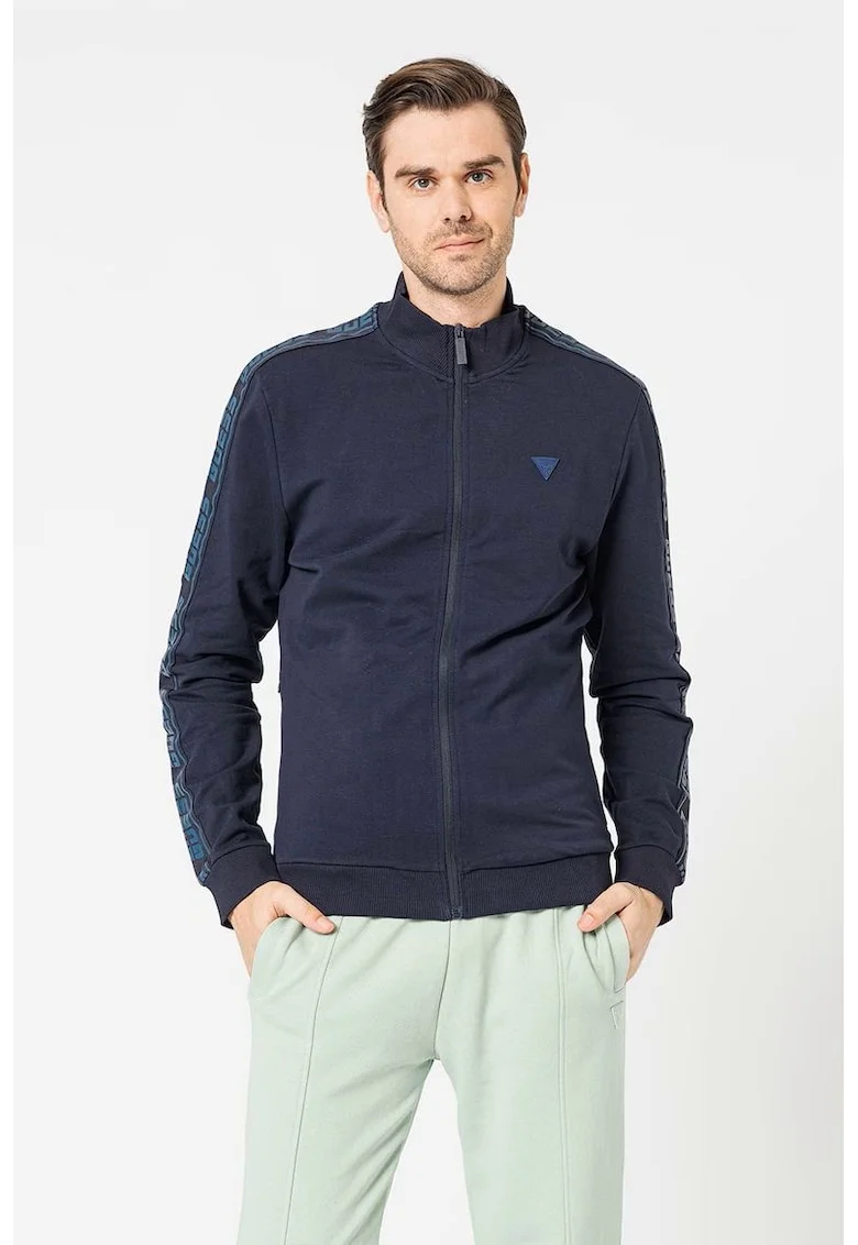 Bluza sport  cu fermoar si benzi logo 10502