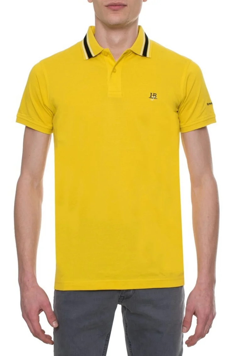 Tricou polo Barbati  L0BJ31, Galben