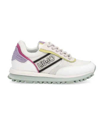 Pantofi sport cu garnituri de piele Wonder Up, Alb/Galben sofran/Violet prafuit