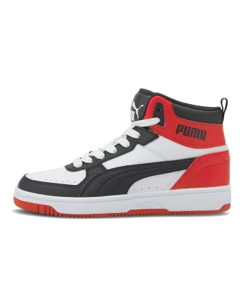 Pantofi sport mid-cut de piele ecologica Rebound JOY, Rosu/Alb/Negru