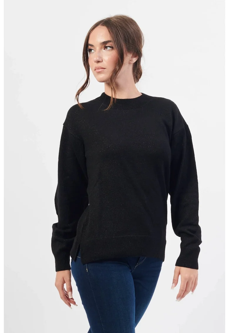 Pulover dama  6DYM2C, Negru | Argintiu