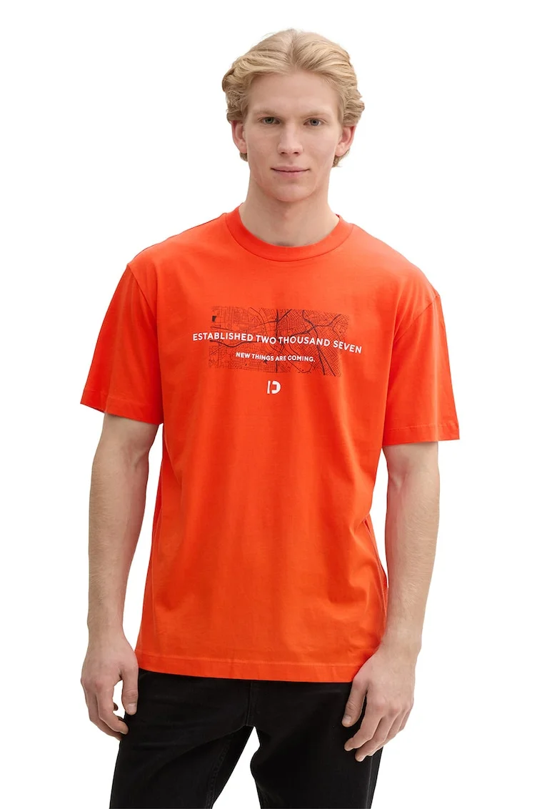 Tricou relaxed fit de bumbac, Portocaliu mandarina