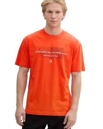 Tricou relaxed fit de bumbac, Portocaliu mandarina