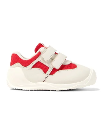 Pantofi sport cu captuseala de piele, Rosu/Alb