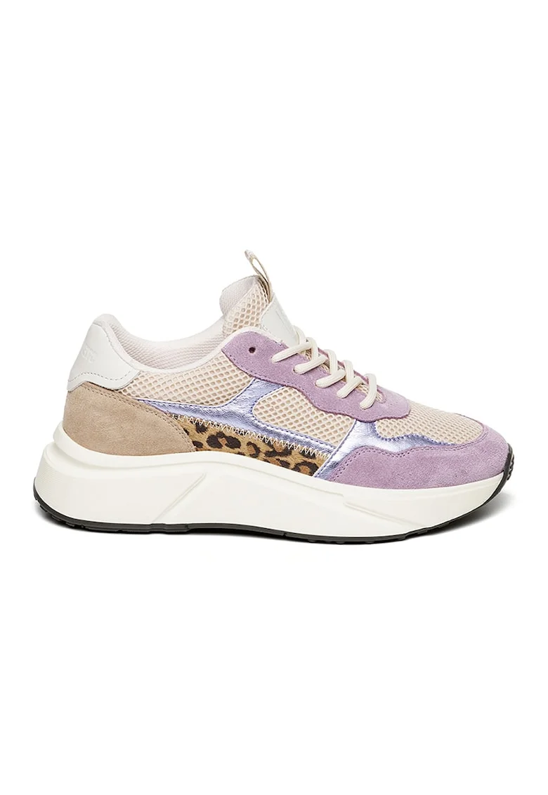 Pantofi sport Starlyn wedge cu aspect metalizat, Albastru pastel/Bej/Lila