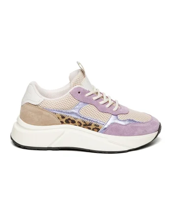 Pantofi sport Starlyn wedge cu aspect metalizat, Albastru pastel/Bej/Lila