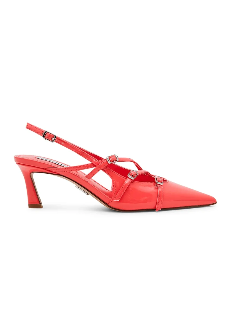 Pantofi cu barete multiple si varf ascutit, Coral
