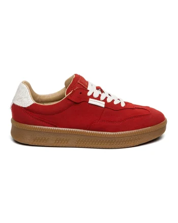 Pantofi sport low-cut cu sireturi Euphoria, Alb/Rosu inchis