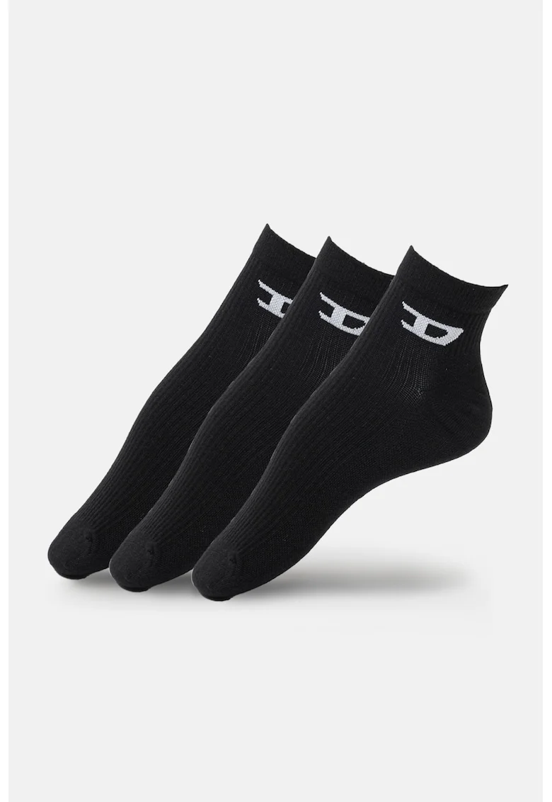 Set de sosete lungi din amestec de bumbac - 3 Perechi, Negru