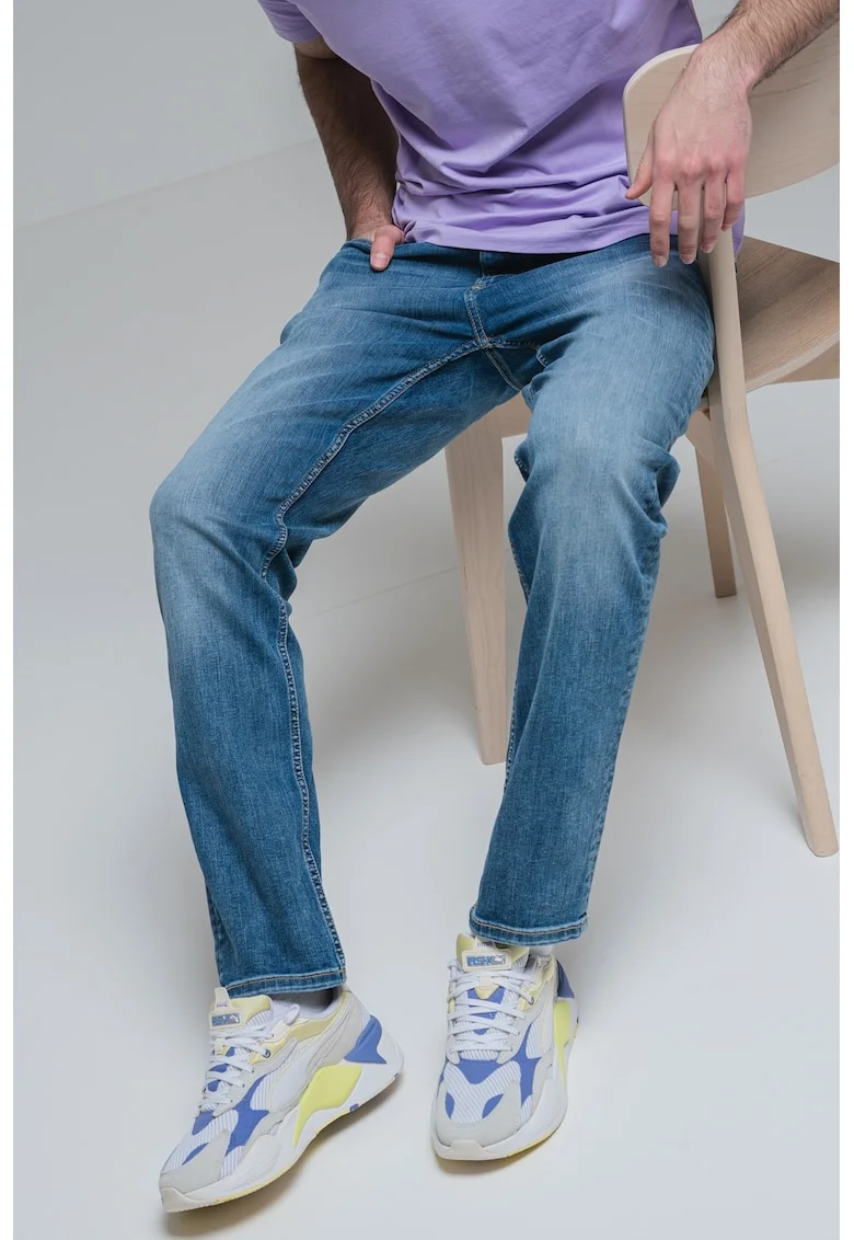Blugi regular fit, Albastru