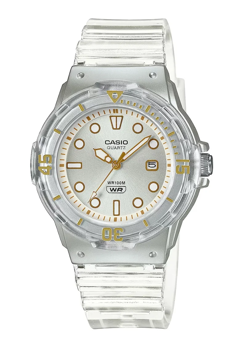 Ceas quartz cu logo pe cadran, Transparent