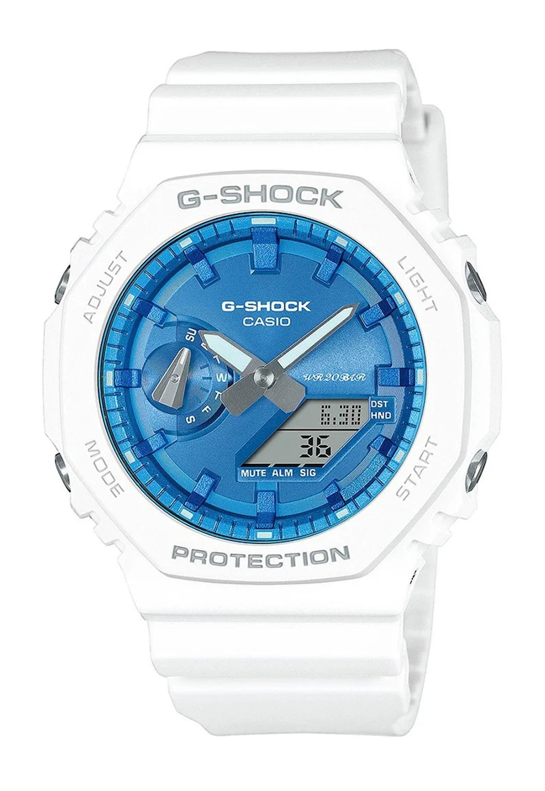 Ceas analog si digital G-Shock, Alb/Bleu