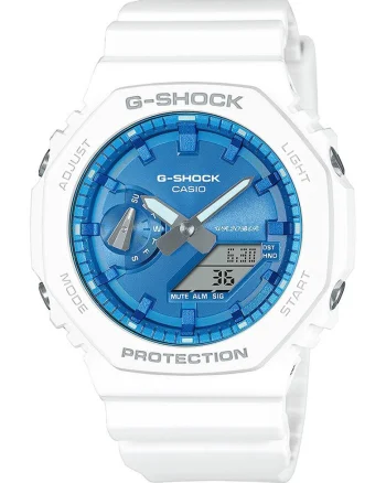 Ceas analog si digital G-Shock, Alb/Bleu
