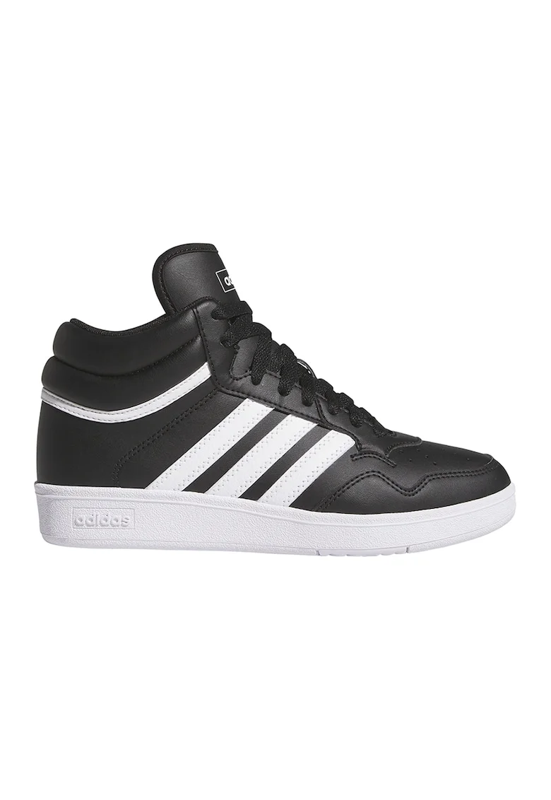 Pantofi sport mid-high de piele ecologica Hoops 4.0, Negru/Alb optic
