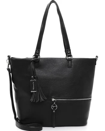 Geanta shopper de piele ecologica Nele, Negru