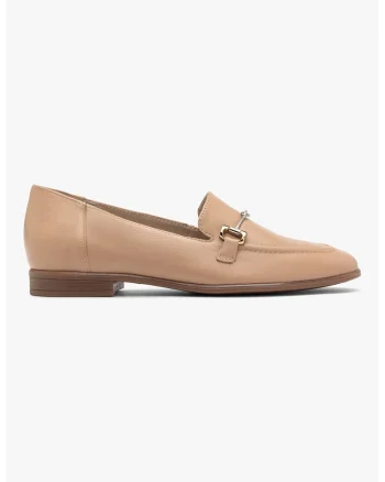 RYLKO, Pantofi loafer din piele cu varf ascutit, Maro deschis